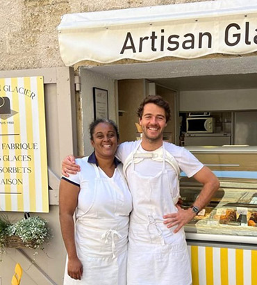 Jules Koch et Tatiana Dintimille glacerie Pézenas